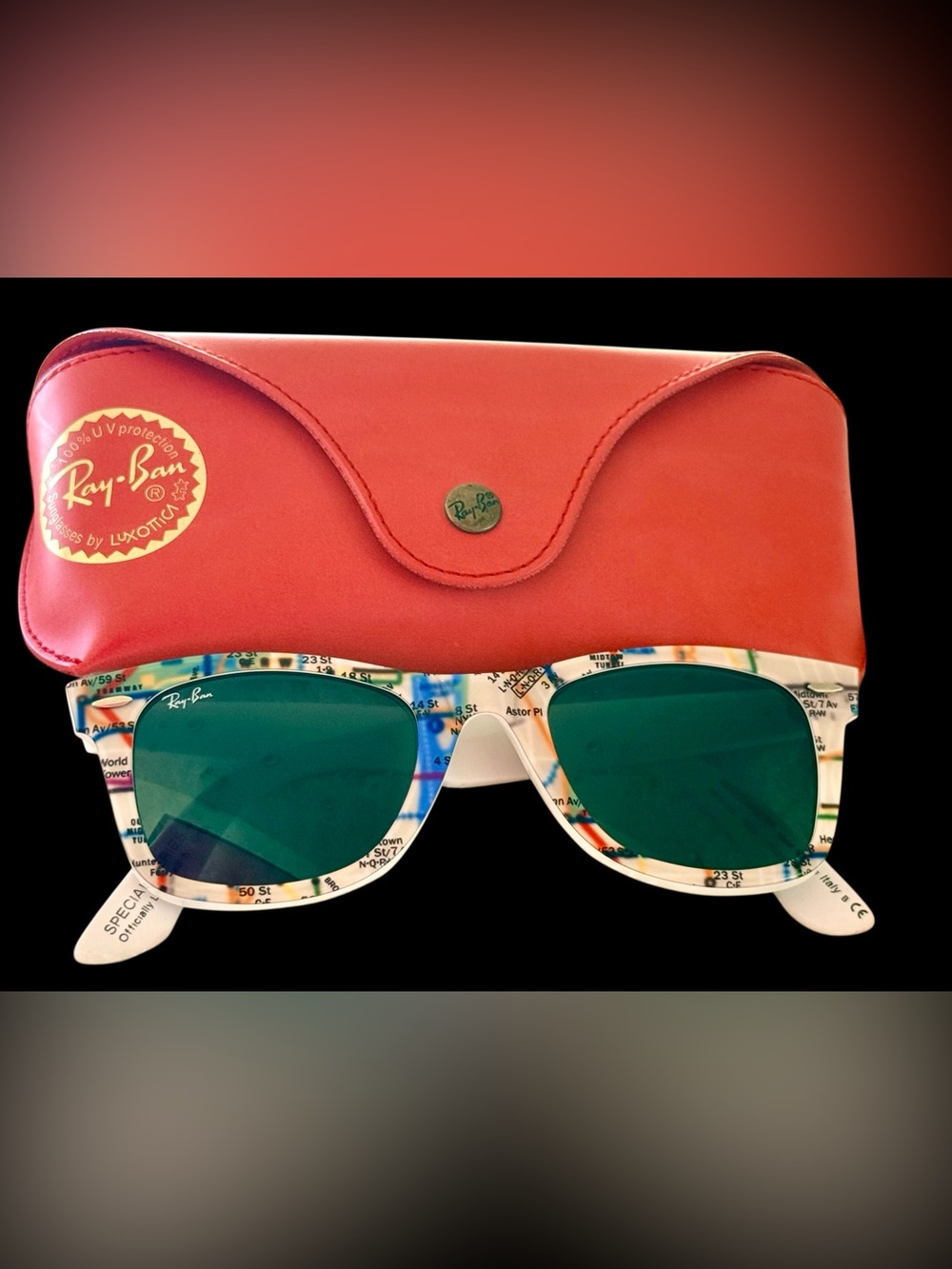 VINTAGE RAY BAN NEW YORK SUBWAY MTA MAP SPECIAL SERIES#2 Wayfarer Unisex SUNNIES